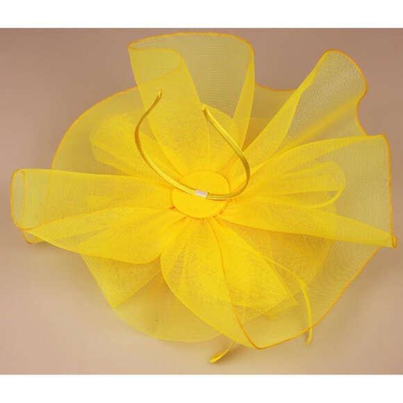 Women's Fascinators Hat for Women Tea Party 01 Yellow - Picture 4 of 5
